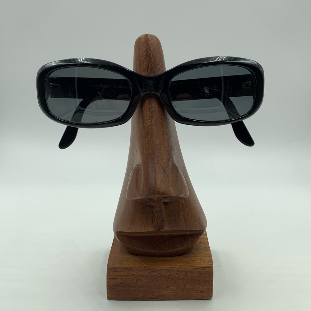Vintage Laura Biagiotti Black Oval Sunglasses